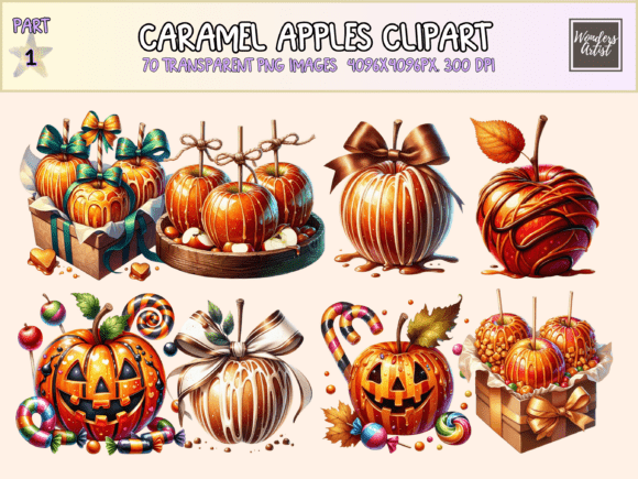 Download Caramel Apples Clipart - Caramel Collection