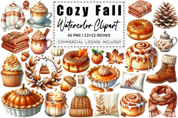 Download Cozy Caramel &amp; White Fall Clipart. - Caramel Collection