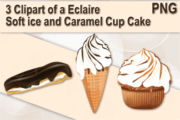 Download Soft Ice and Caramel Cupcake Clipart - Caramel Collection